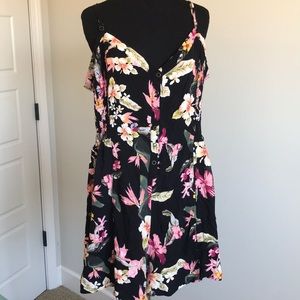 Plus size Summer open back festival romper